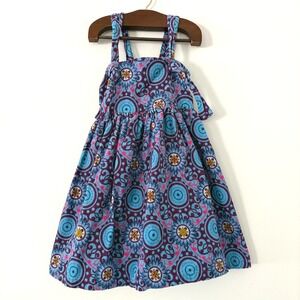 Matilda Jane Paint By‎ Numbers Girls Dress Floral Corduroy Blue Purple 4T